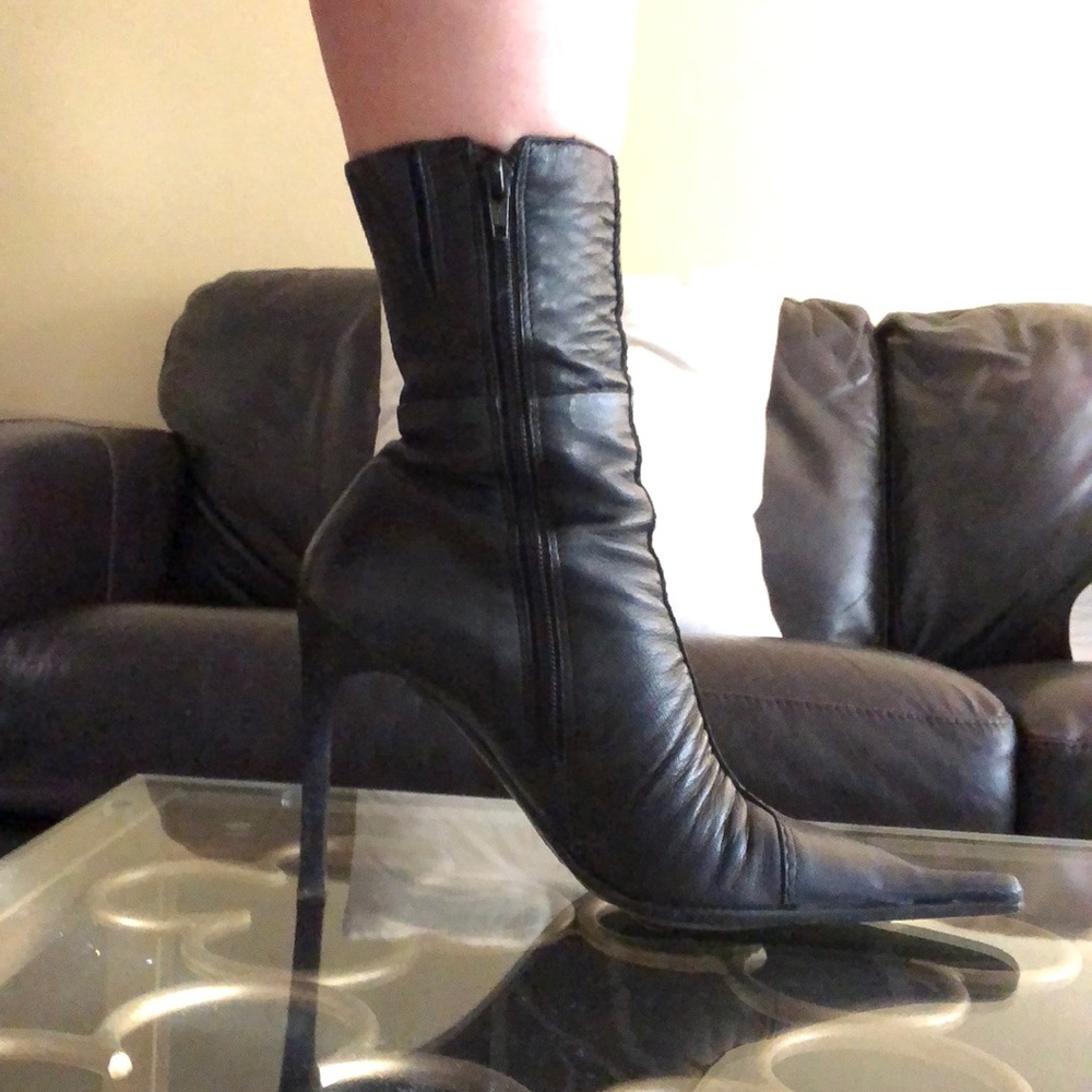 Bronx leather mini black boots